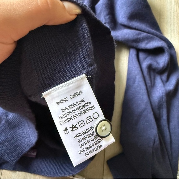 Robert Graham 100% wool polo sweater navy size large - Picture 4 of 6